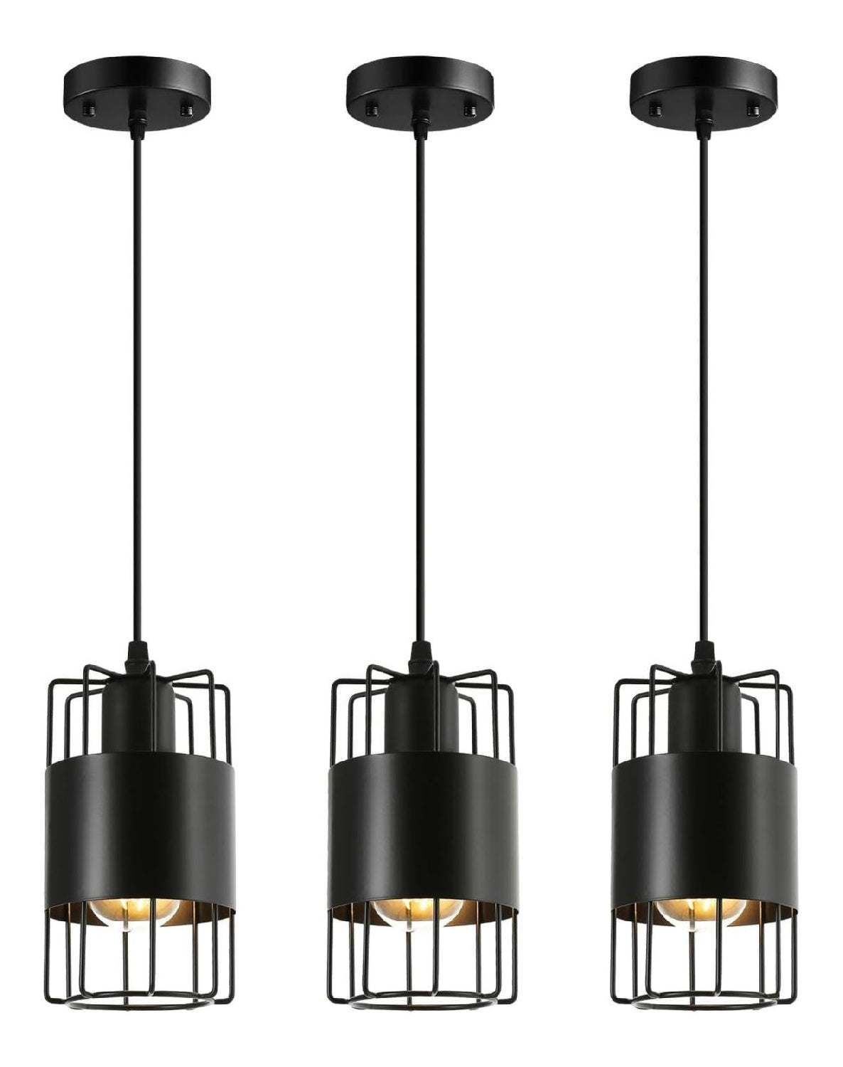 Eclairage Noir et Ambre contemporain en version suspension 60 W