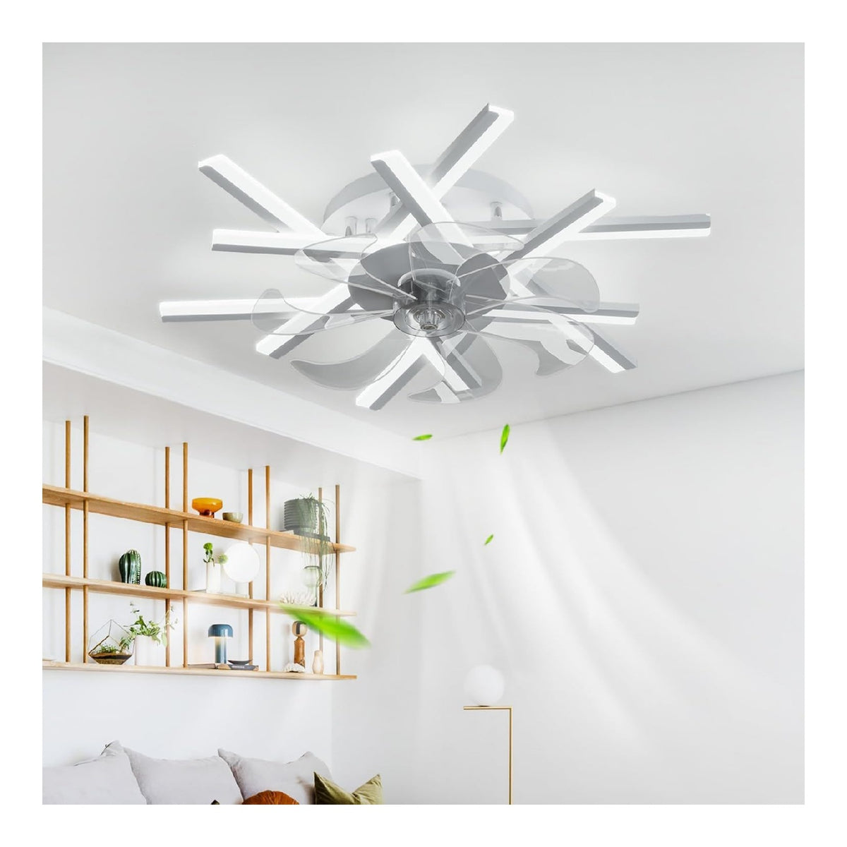 Plafonnier Noir et Blanc aux lignes epurees avec eclairage confortable 6D-1704