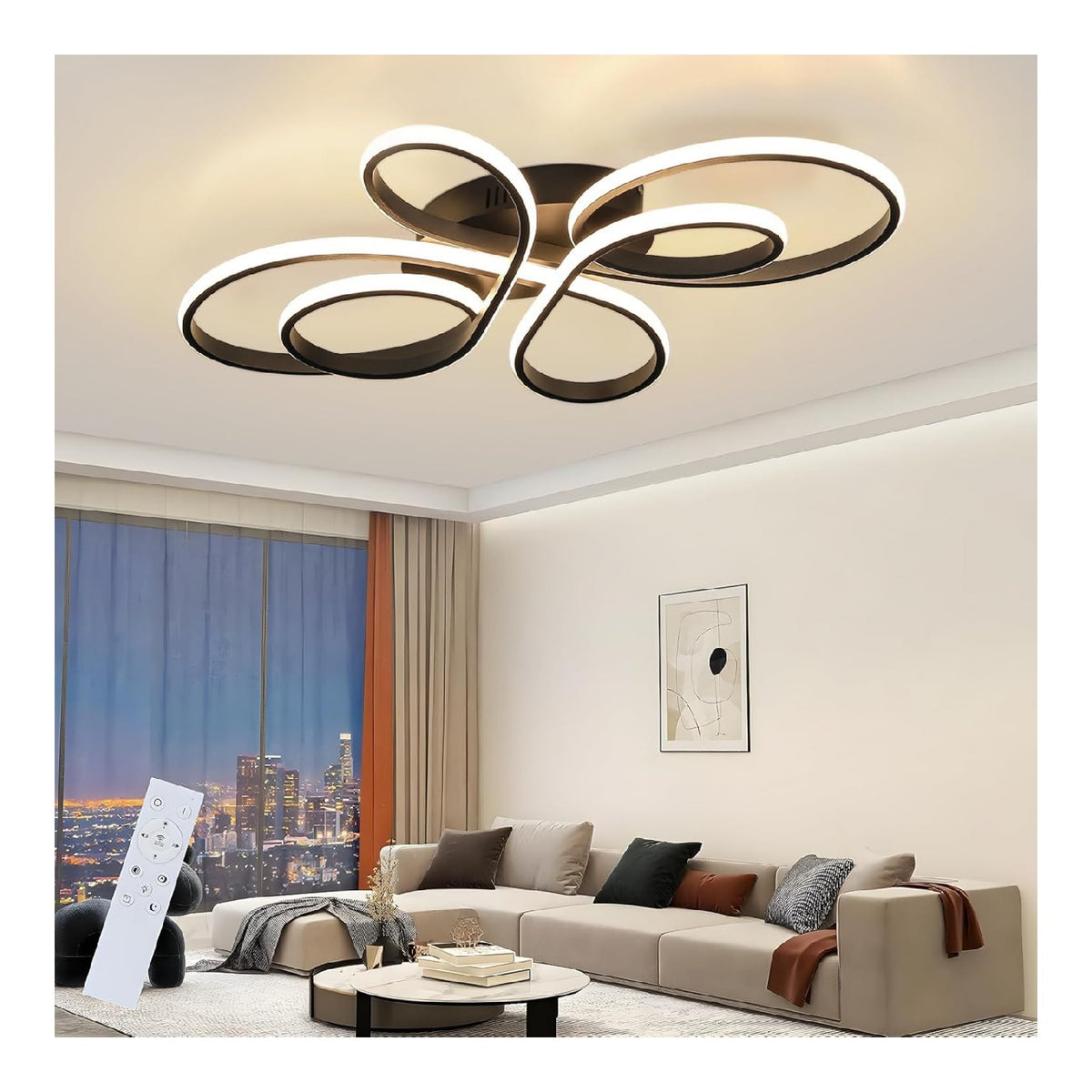 Plafonnier decoratif Noir et Blanc avec diffusion lumineuse harmonieuse 65 W IP20