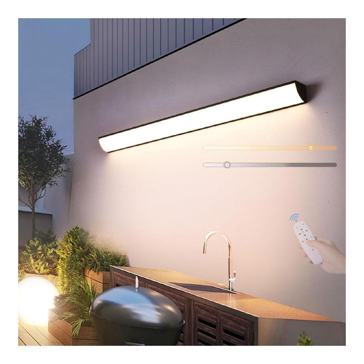 Applique murale decoratif Noir et Blanc avec diffusion lumineuse harmonieuse IP65 3000K
