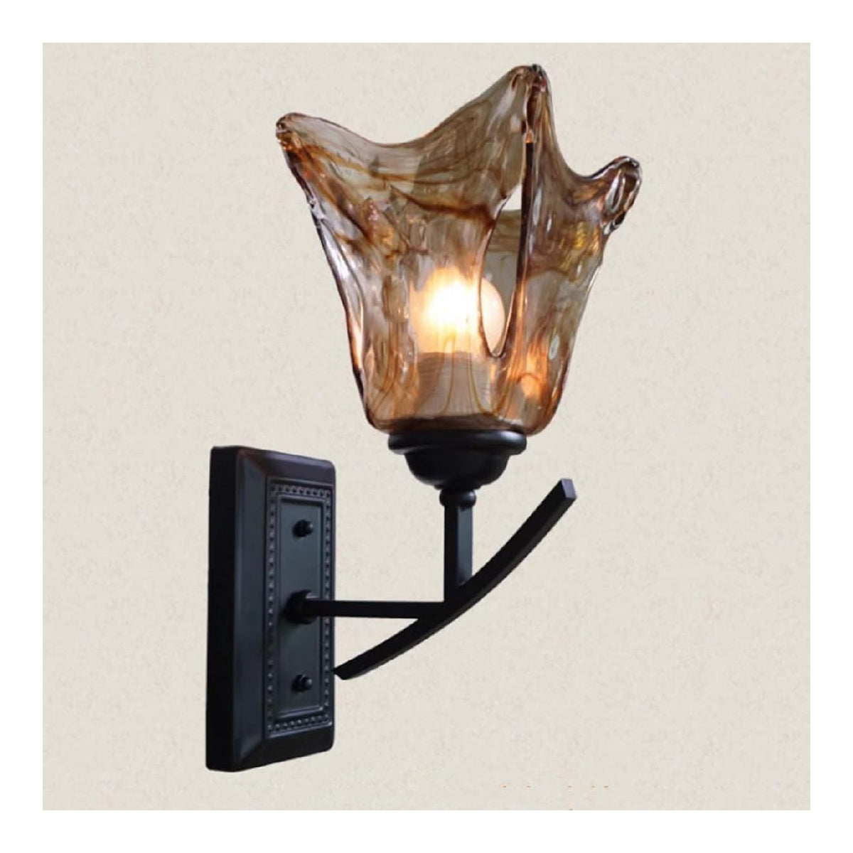Applique murale decoratif Noir et Ambre avec diffusion lumineuse harmonieuse 57-9016