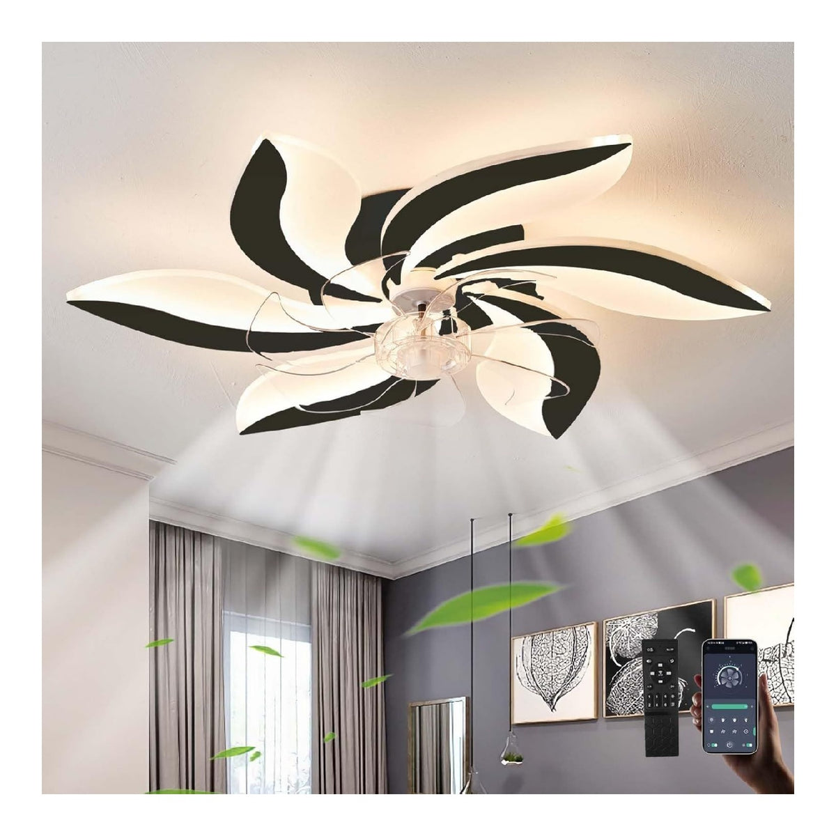 Lustre decoratif Noir et Blanc avec diffusion lumineuse harmonieuse L5-1759
