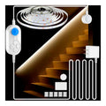 Luminaire Blanc et Ambre a presence elegante et lumiere agreable 3000 K