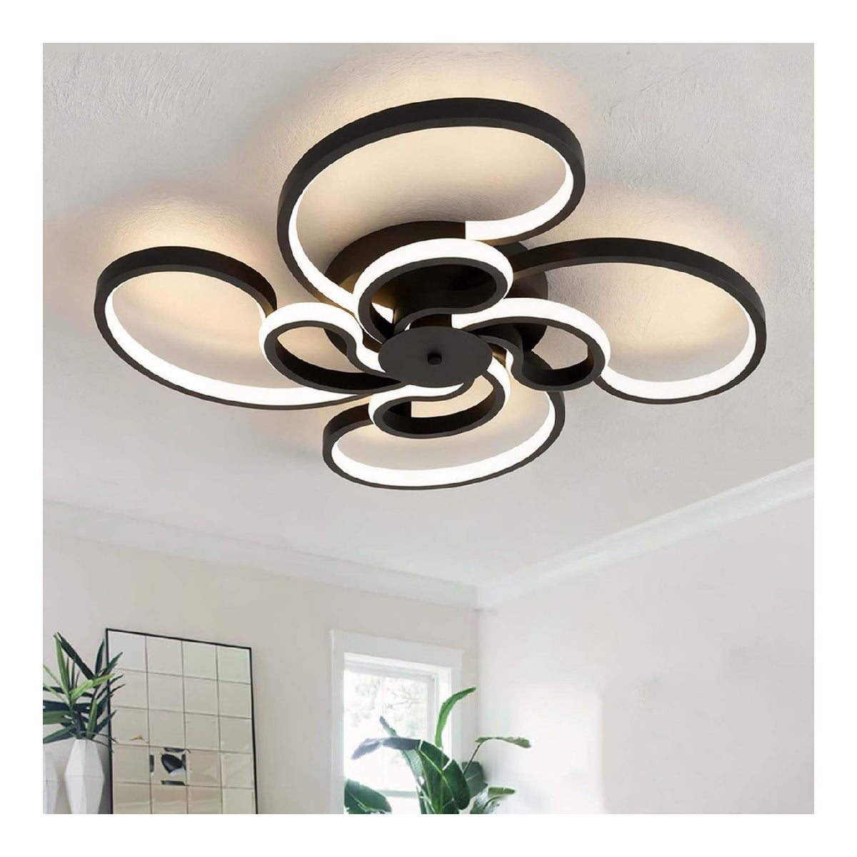 Eclairage Noir et Blanc contemporain en version lustre 3000K 9V-6642