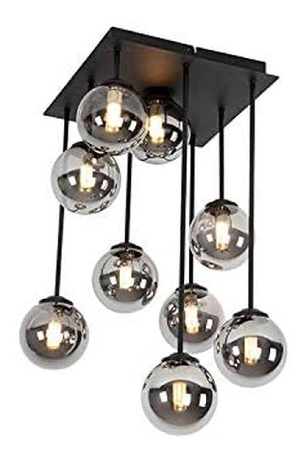 Plafonnier Noir et Ambre a presence elegante et lumiere agreable IP20