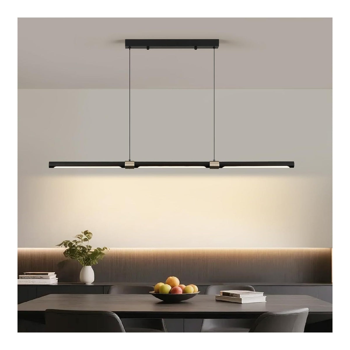 Suspension Noir a presence elegante et lumiere agreable NT-7965