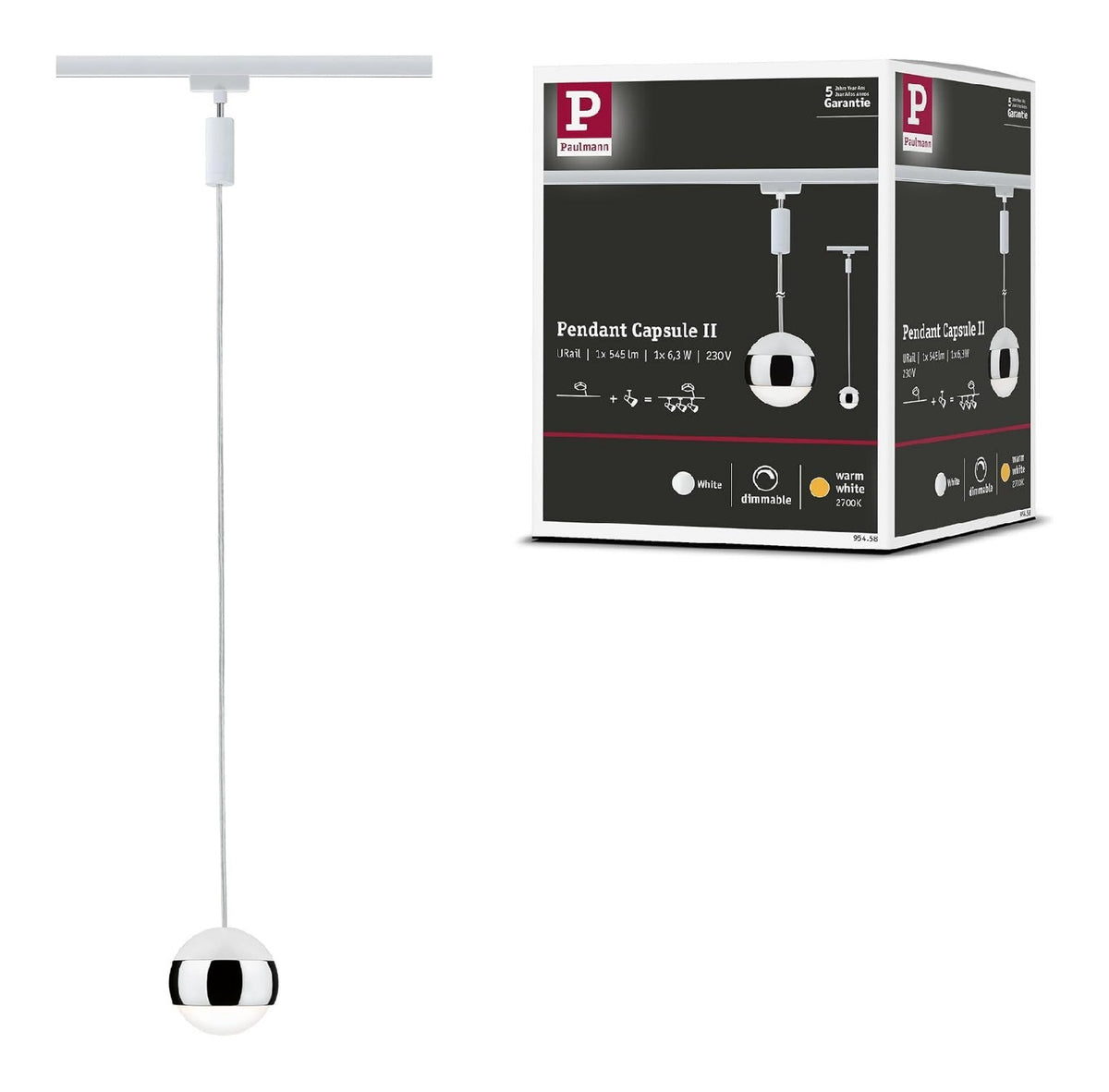 Suspension decoratif Blanc avec diffusion lumineuse harmonieuse 3W 2700K