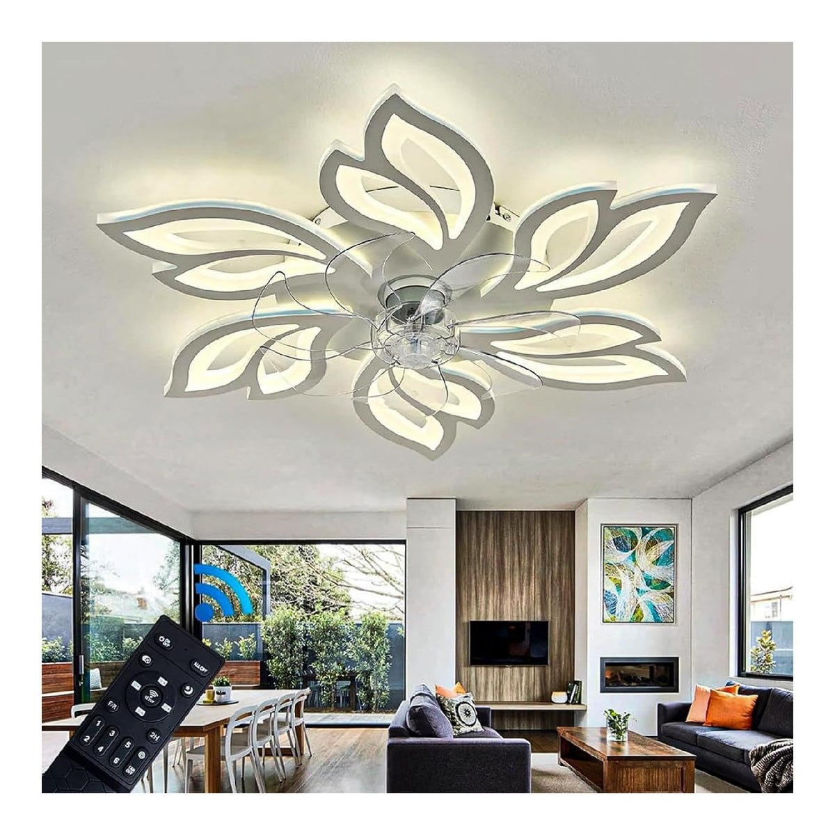 Lustre Blanc et Ambre au style moderne avec conception fonctionnelle