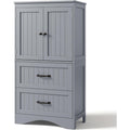 Meuble de rangement gris pour salle de bain, armoire pratique et fonctionnelle pour interieur moderne