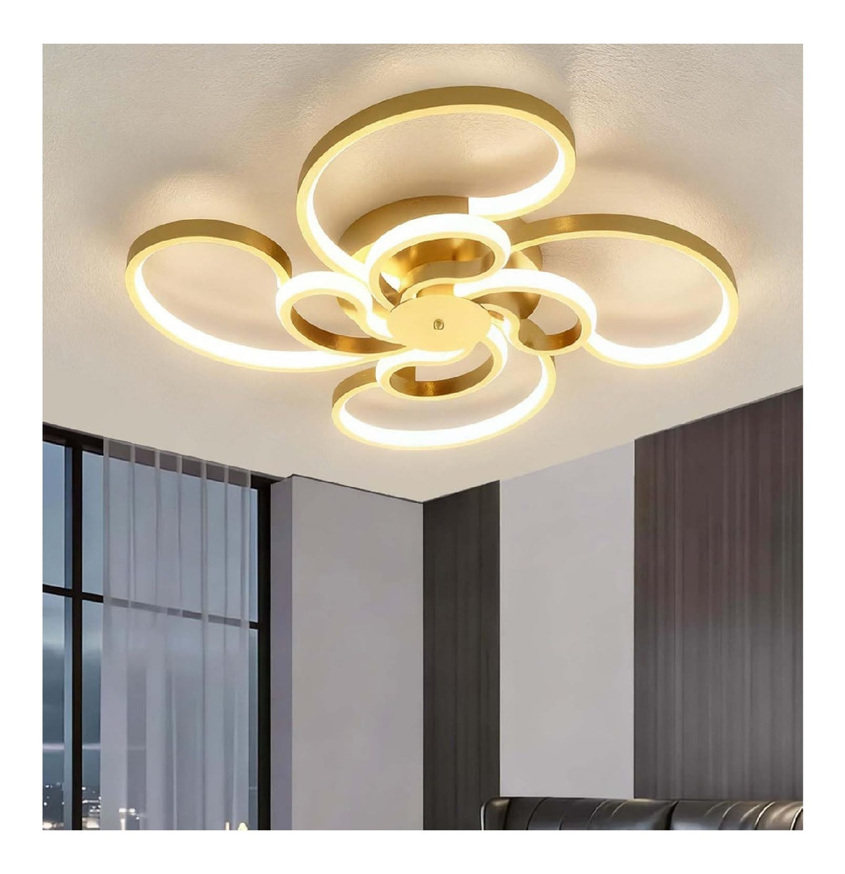 Luminaire Noir et Blanc a silhouette graphique de type lustre 72 W