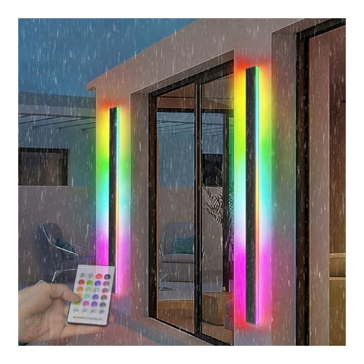 Luminaire Noir et Blanc a silhouette graphique de type applique murale 78W IP65 3000K