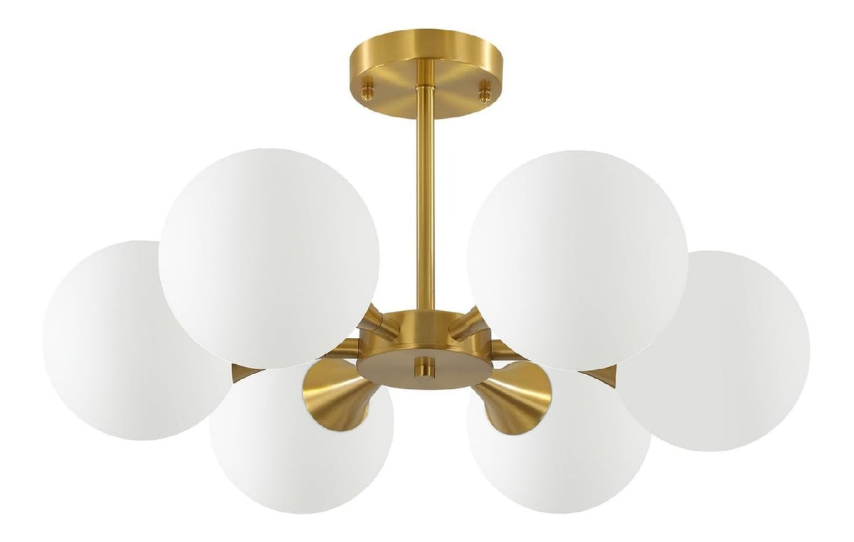 Solution lumineuse Blanc et Dore au dessin sobre en format plafonnier E27