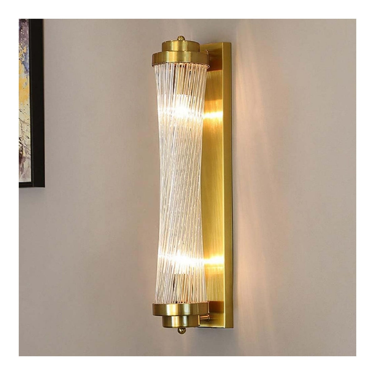 Applique murale Ambre et Transparent aux lignes epurees avec eclairage confortable E14