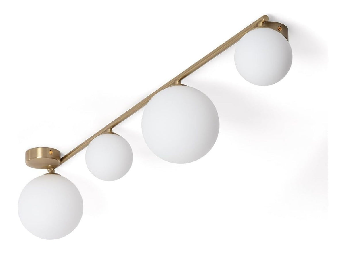 Spot de plafond Blanc et Dore aux lignes epurees avec eclairage confortable