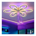 Lustre decoratif Blanc et Ambre avec diffusion lumineuse harmonieuse
