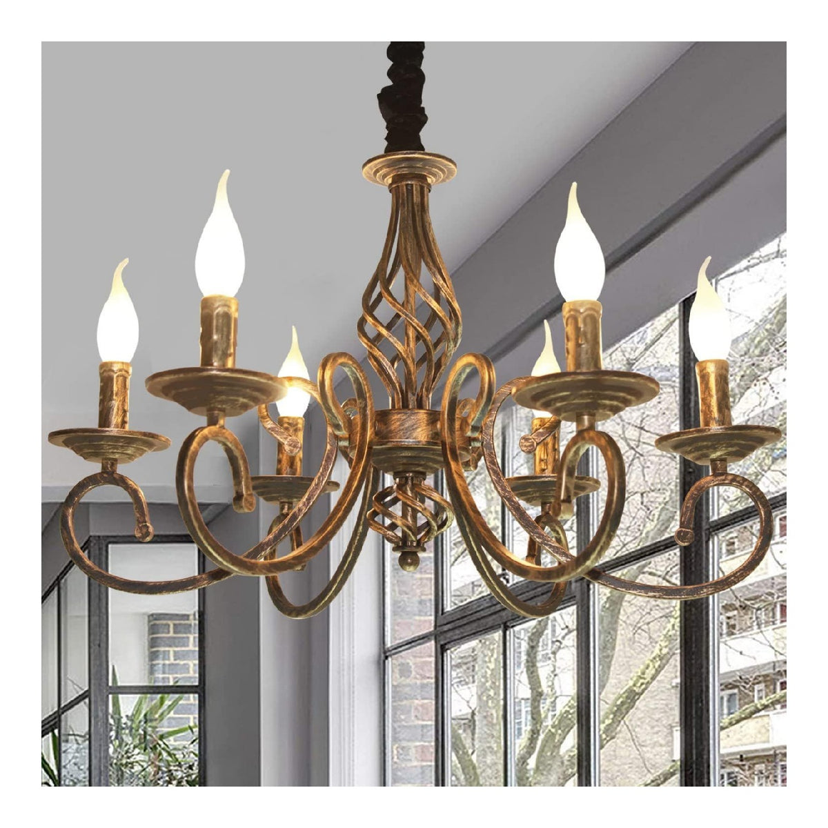Eclairage Noir et Blanc contemporain en version lustre 25 W E14
