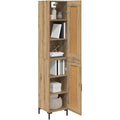 Colonne haute chene artisanal 180 cm avec design vertical elegant, meuble de rangement compact pour cuisine ou salle a manger