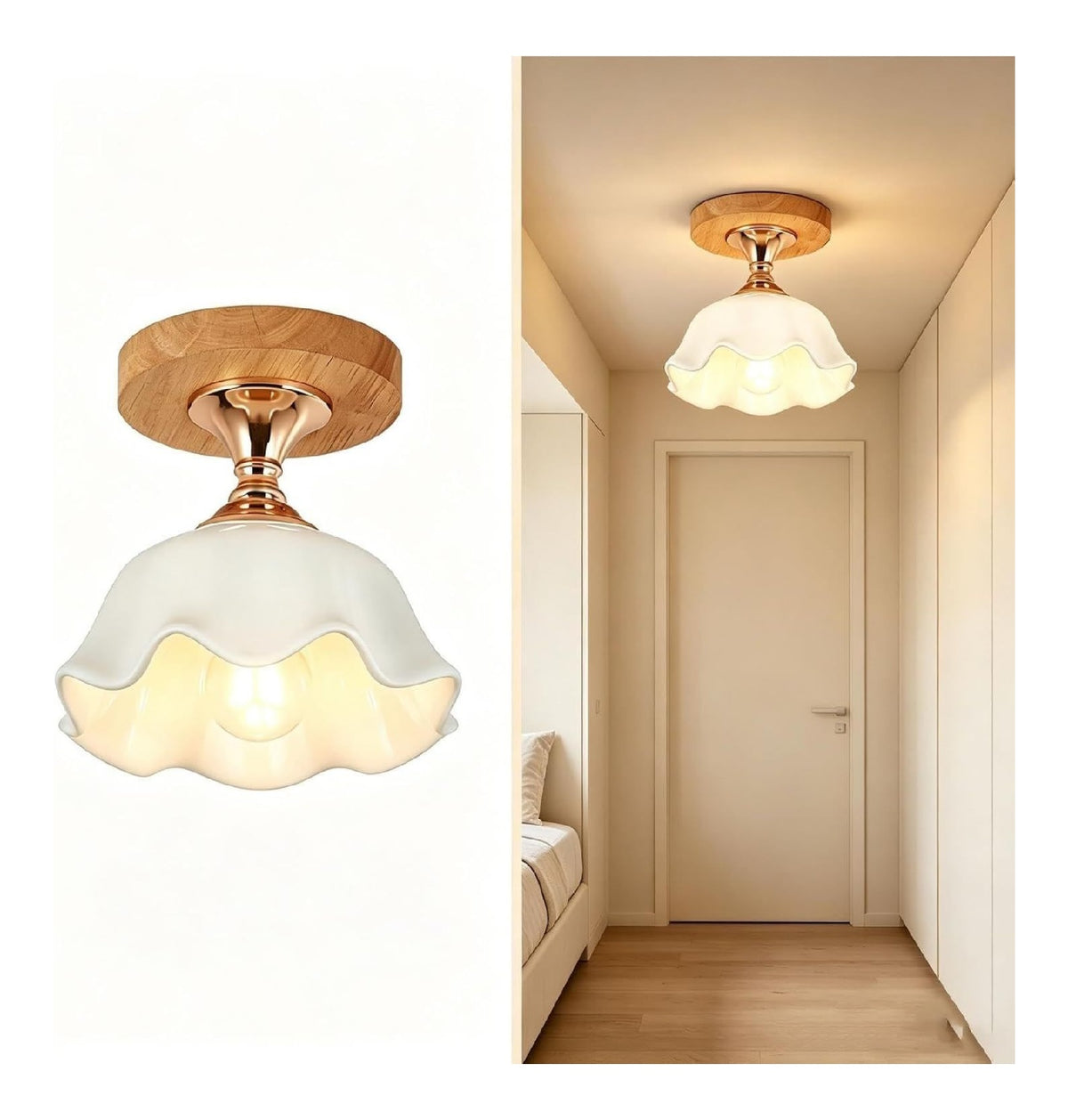 Solution lumineuse Ambre au dessin sobre en format plafonnier E27