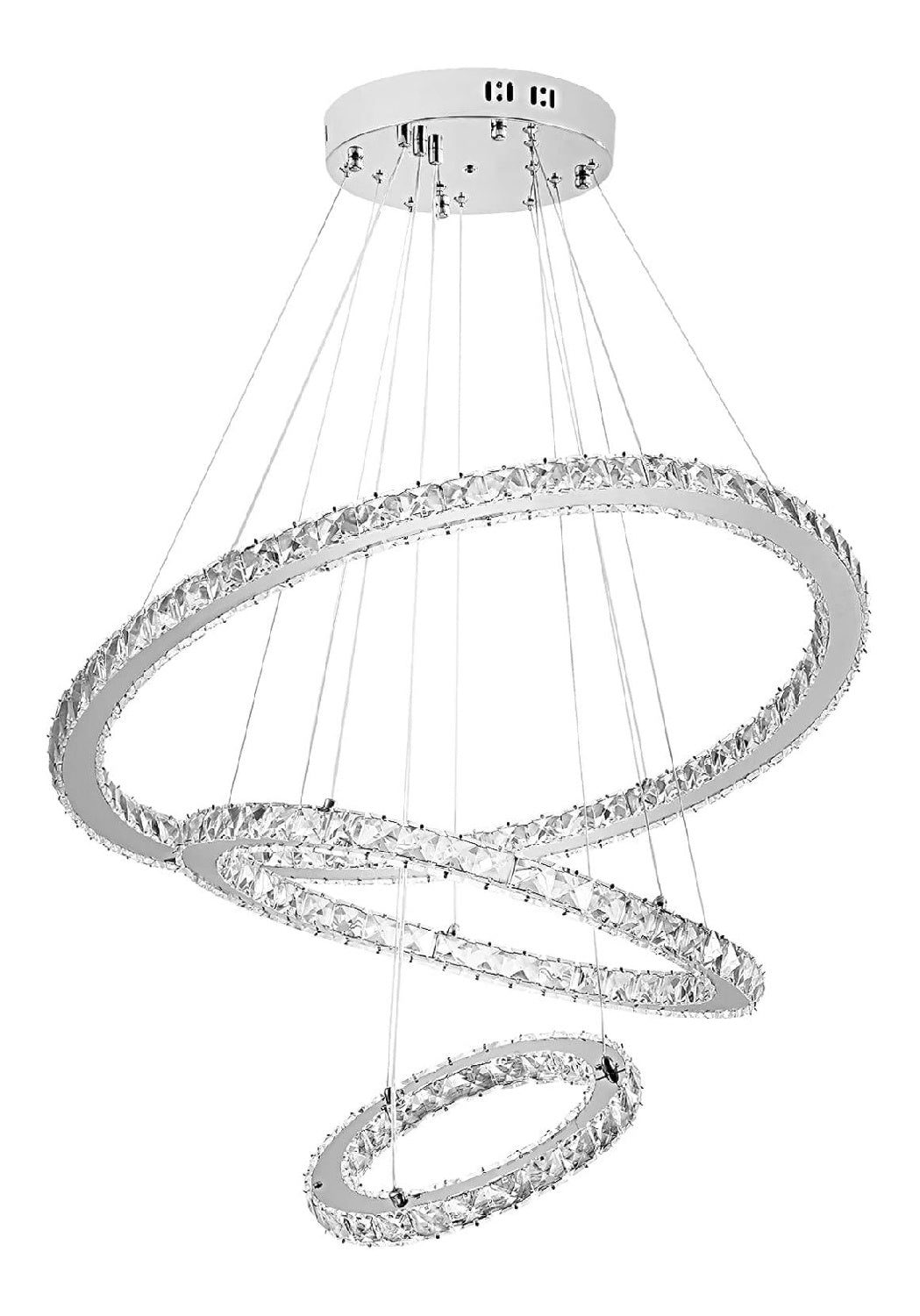 Luminaire Blanc et Ambre a silhouette graphique de type lustre 96W 6000K