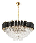 Suspension Noir et Ambre a presence elegante et lumiere agreable E14