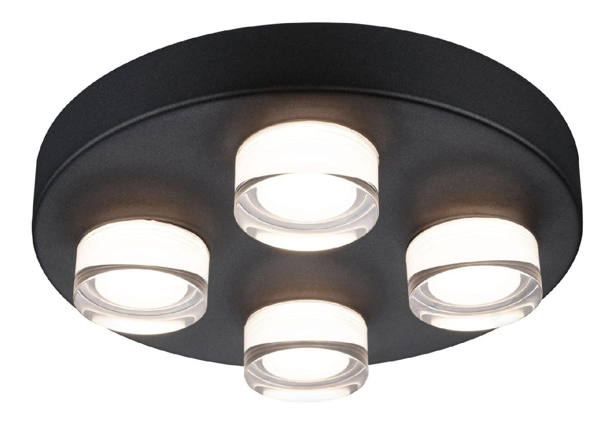 Eclairage Noir et Blanc contemporain en version plafonnier 2W IP44 3000K