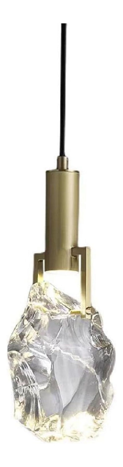 Luminaire Ambre et Cuivre a silhouette graphique de type suspension GU10