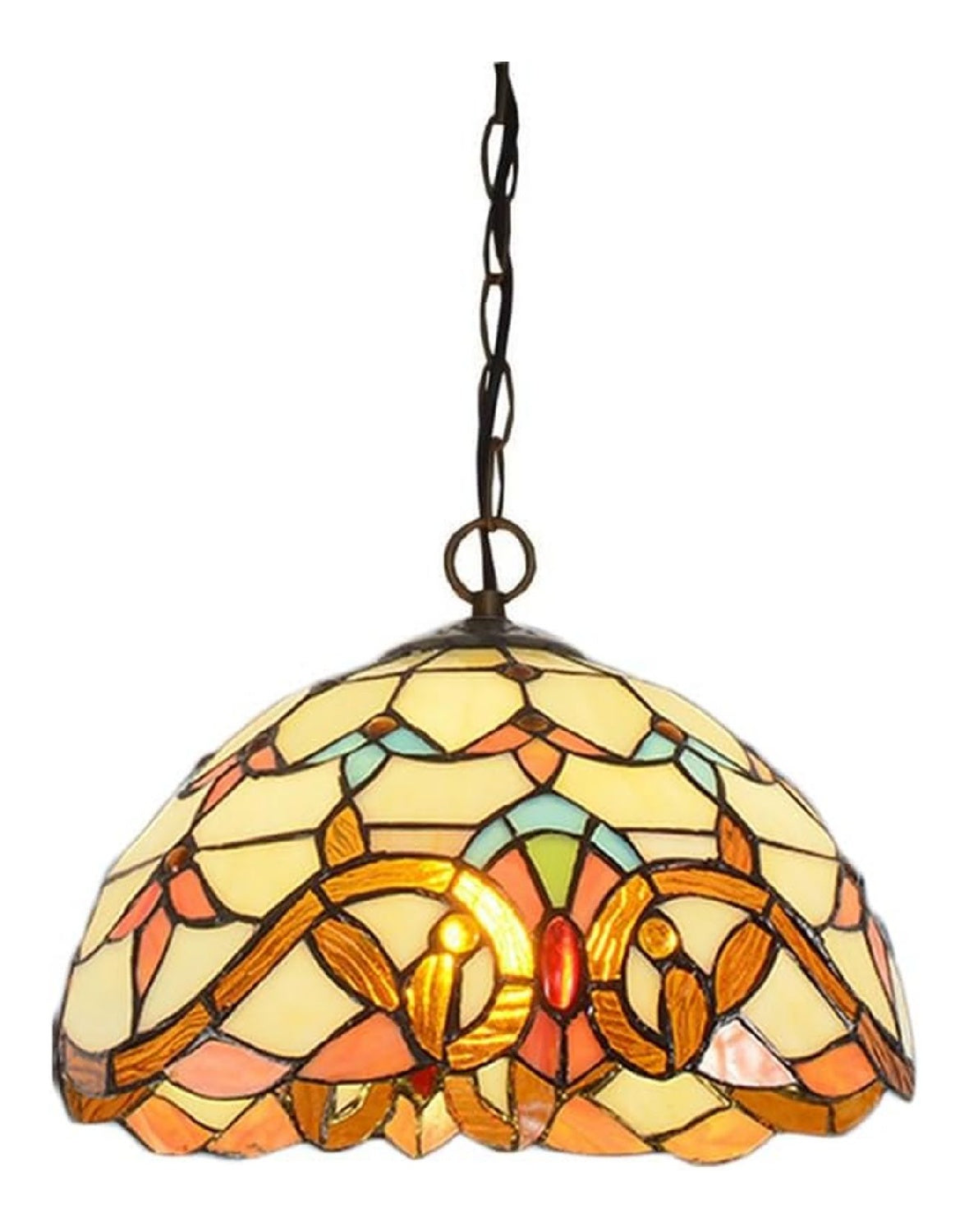 Suspension Ambre aux lignes epurees avec eclairage confortable 60 W E27