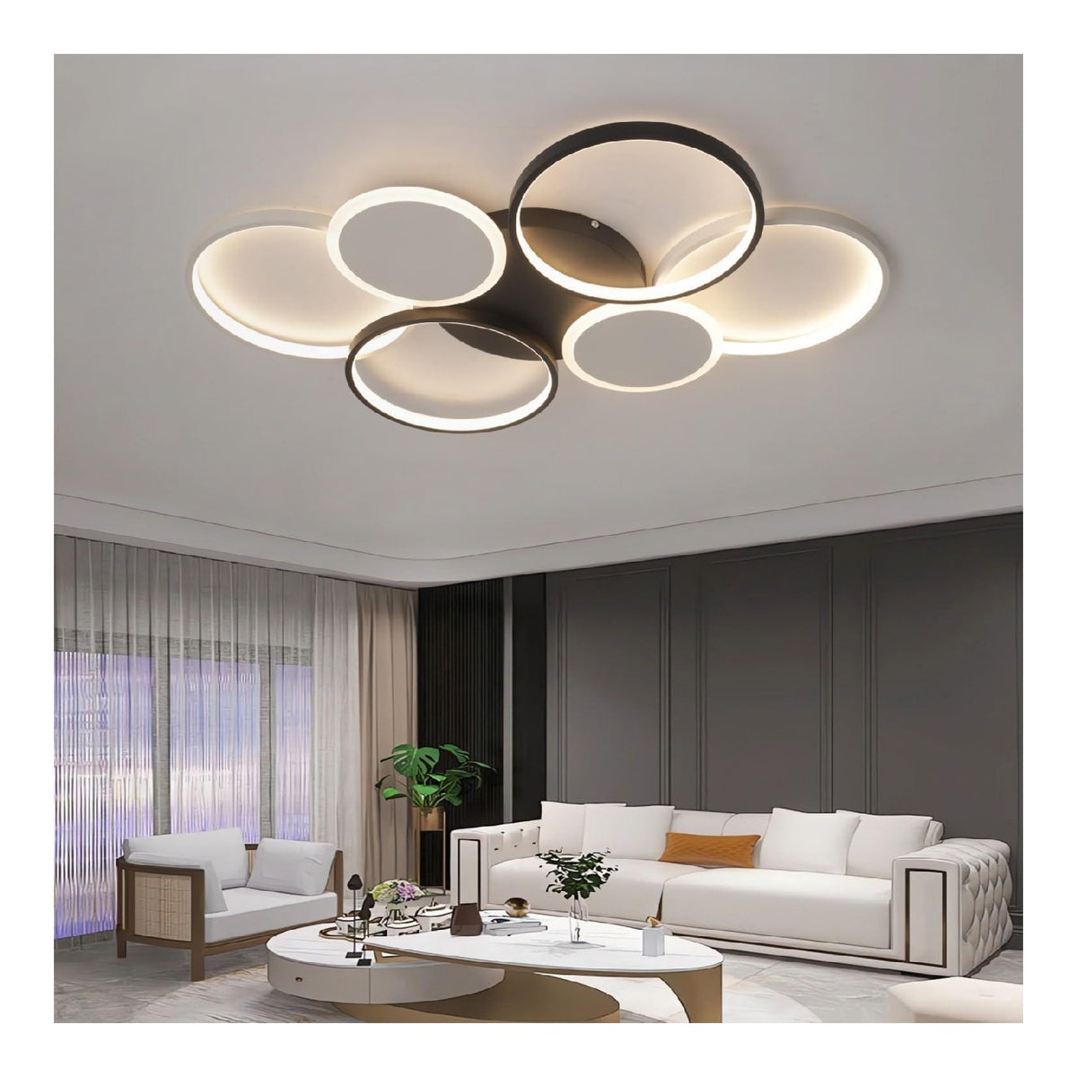 Plafonnier Noir et Blanc au style moderne avec conception fonctionnelle 113W 3000K