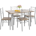 Table et quatre chaises de salle a manger finition chene, ensemble mobilier pratique pour interieur familial