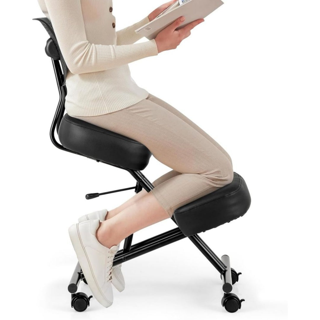 Chaises avec repose-genoux sur roulettes reglable noir variante 1247