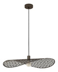 Solution lumineuse Bronze et Vert au dessin sobre en format suspension E27