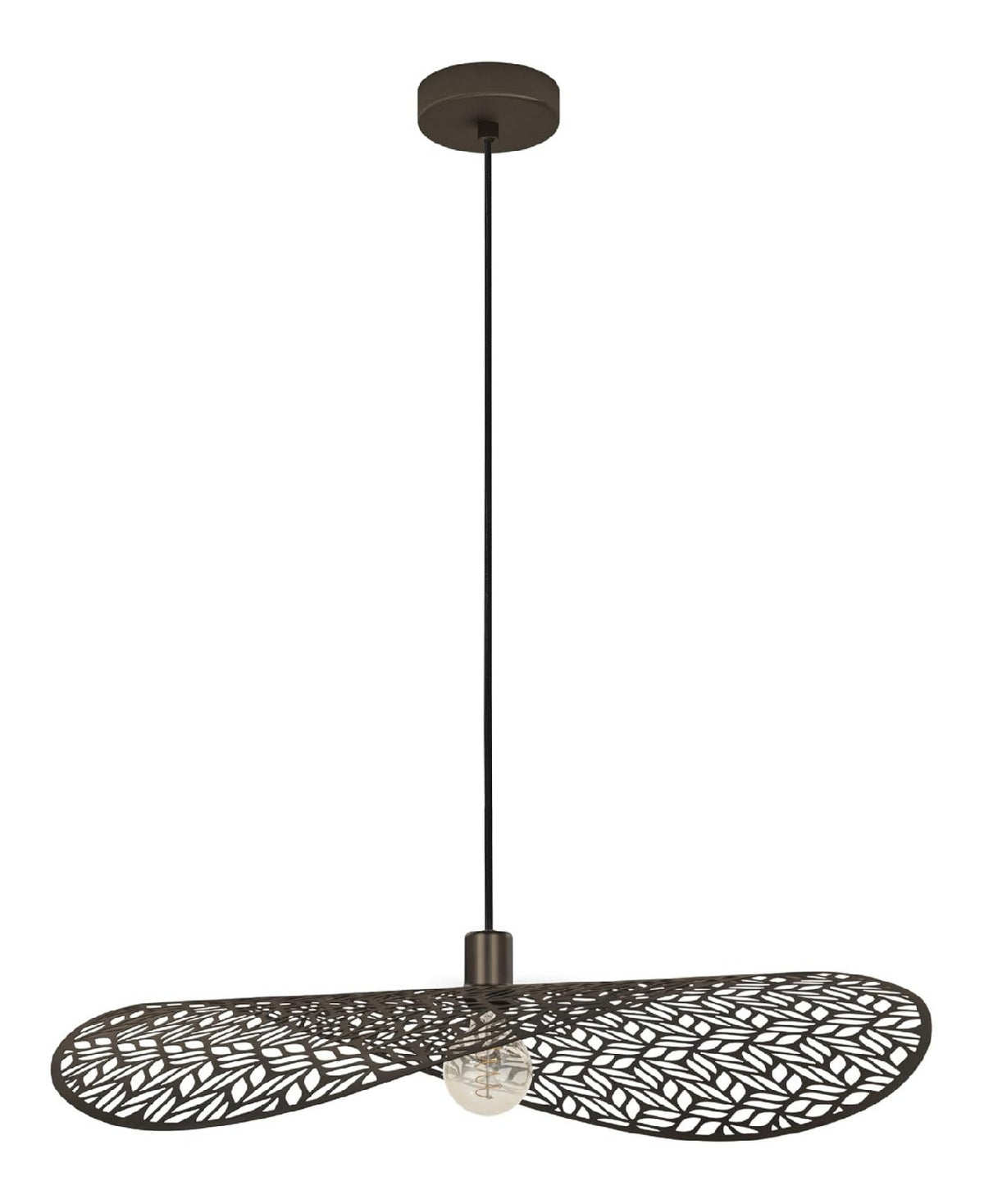 Solution lumineuse Bronze et Vert au dessin sobre en format suspension E27
