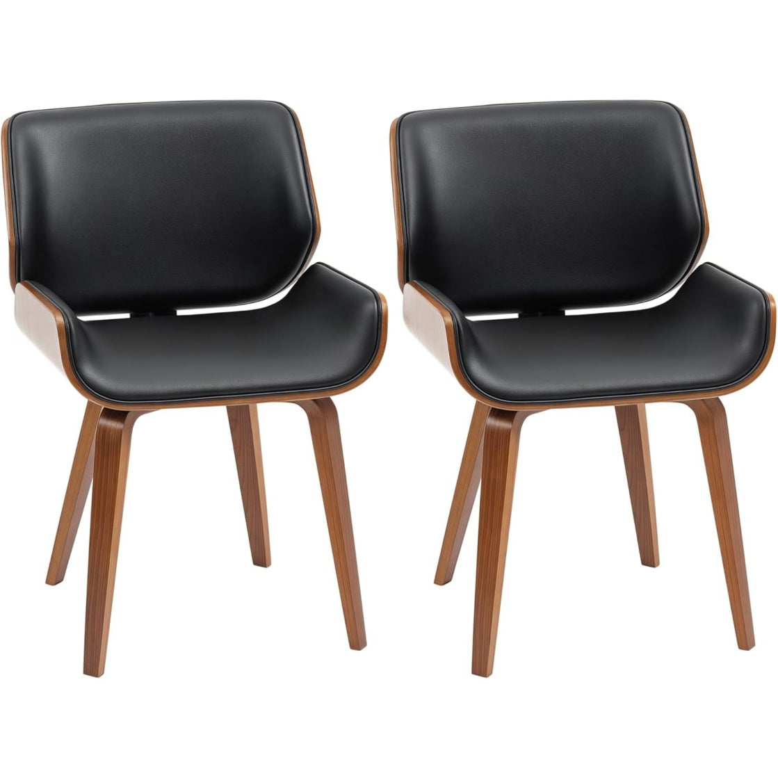 Deux chaises vintage pour repas avec structure bois noir et assise confortable pour salon ou cuisine
