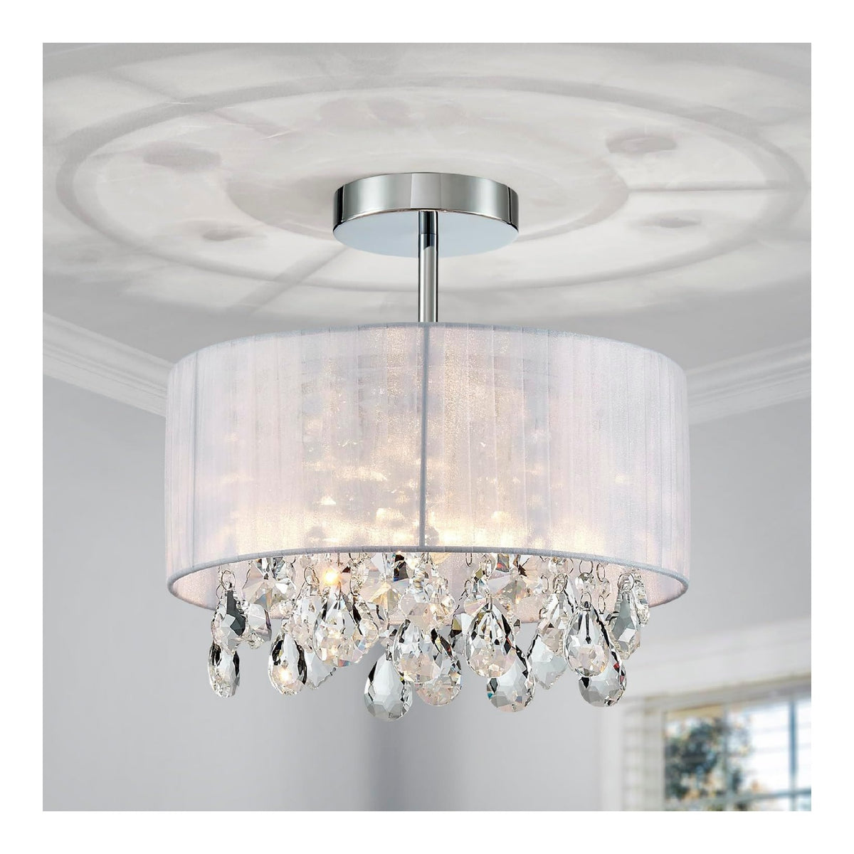 Lustre decoratif Noir et Blanc avec diffusion lumineuse harmonieuse 40W E27