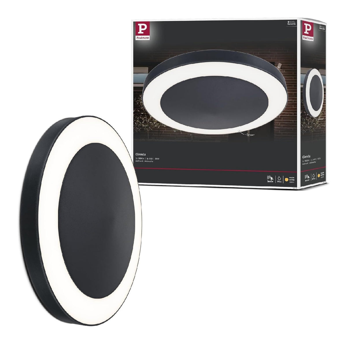 Eclairage Blanc et Gris contemporain en version plafonnier IP44 3000 K