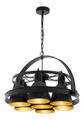 Suspension Noir et Dore a presence elegante et lumiere agreable 60 W E27