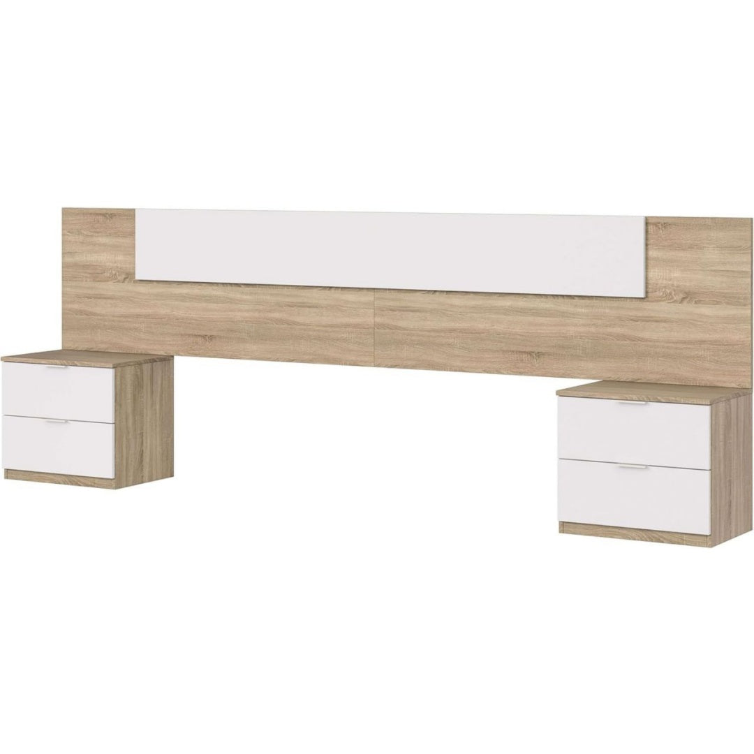 Armoires finition bois structure metal blanc