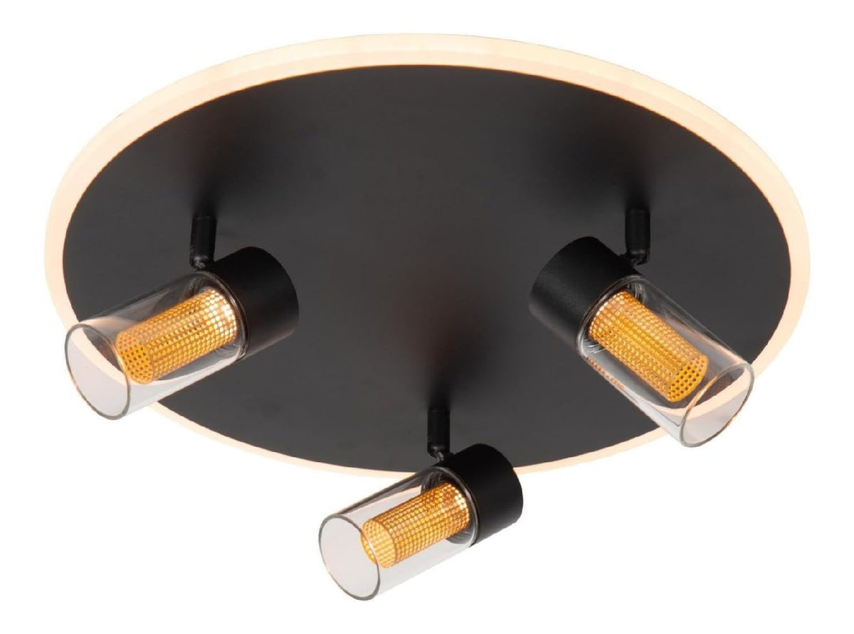 Plafonnier Noir et Rouge a presence elegante et lumiere agreable 6500K