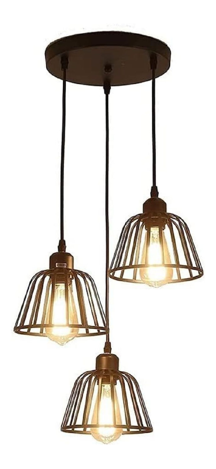 Solution lumineuse Noir et Ambre au dessin sobre en format suspension E27 85-3835