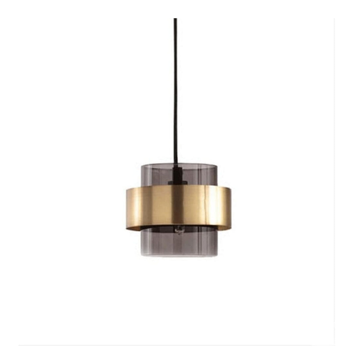Solution lumineuse Noir et Dore au dessin sobre en format suspension 60 W E27