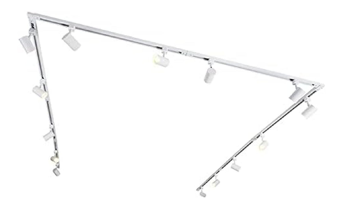 Luminaire Blanc et Ambre a silhouette graphique de type rail de spots IP20 GU10