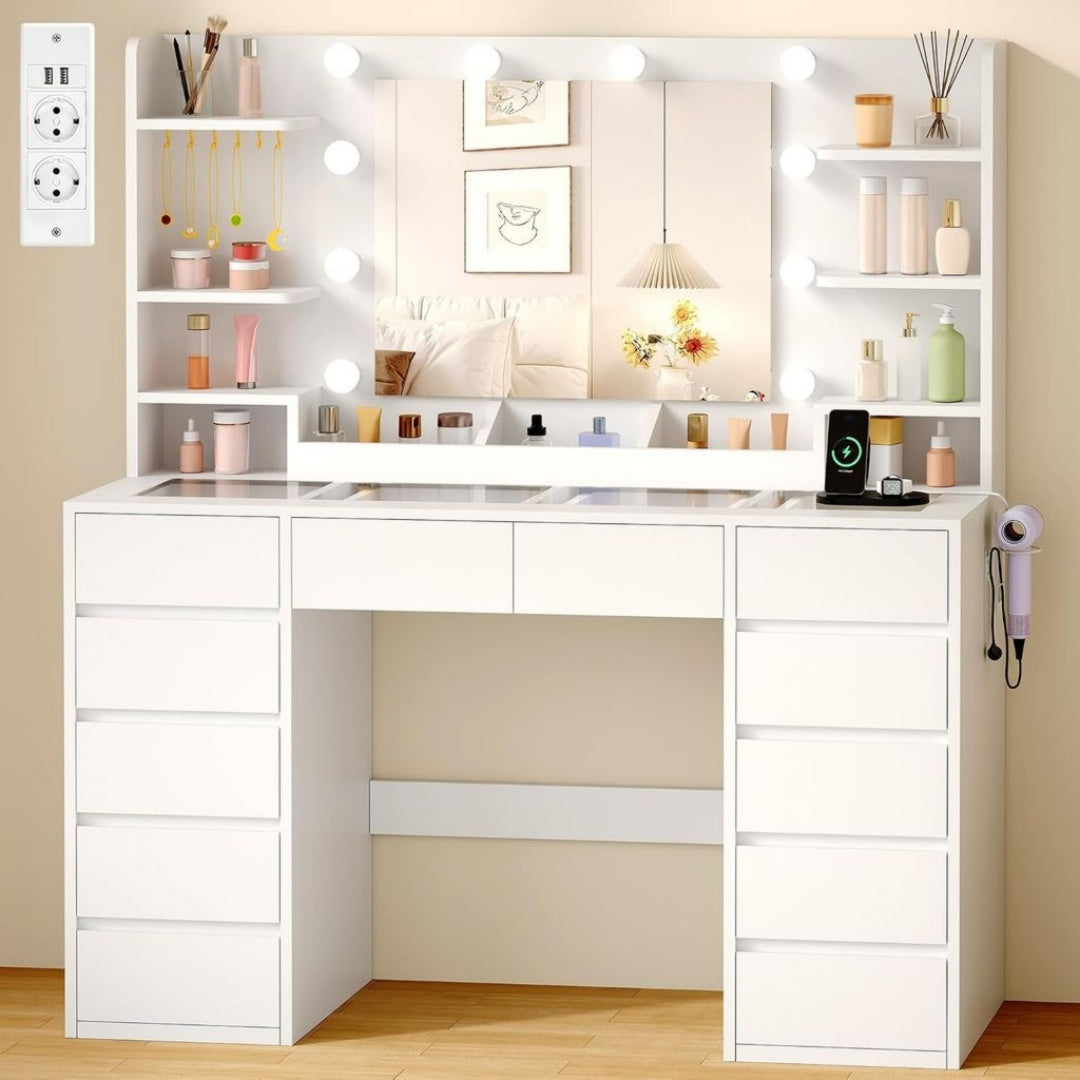 Miroirs cosmetiques muraux dore