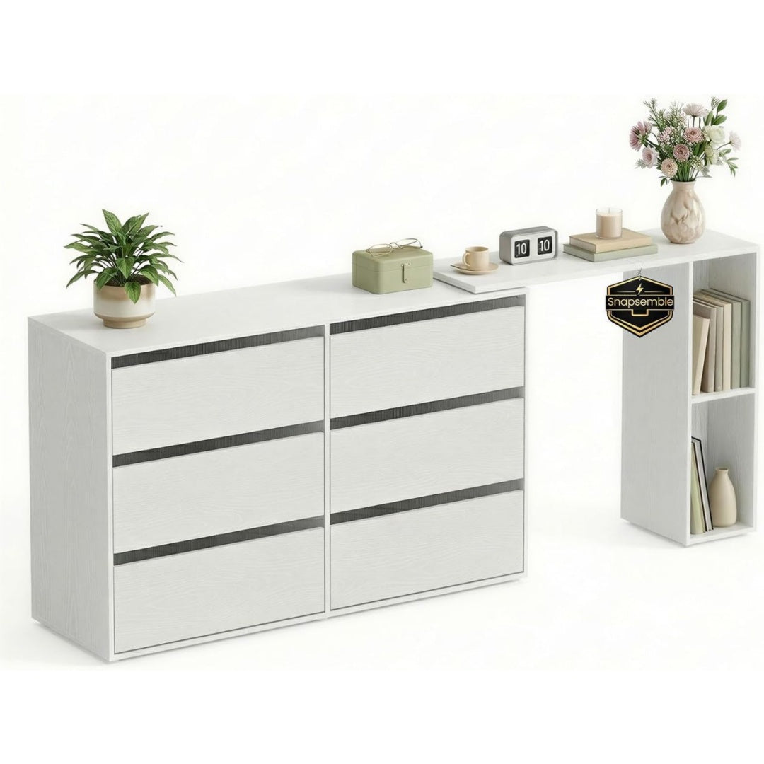 Armoires avec tiroirs finition bois blanc variante 2321