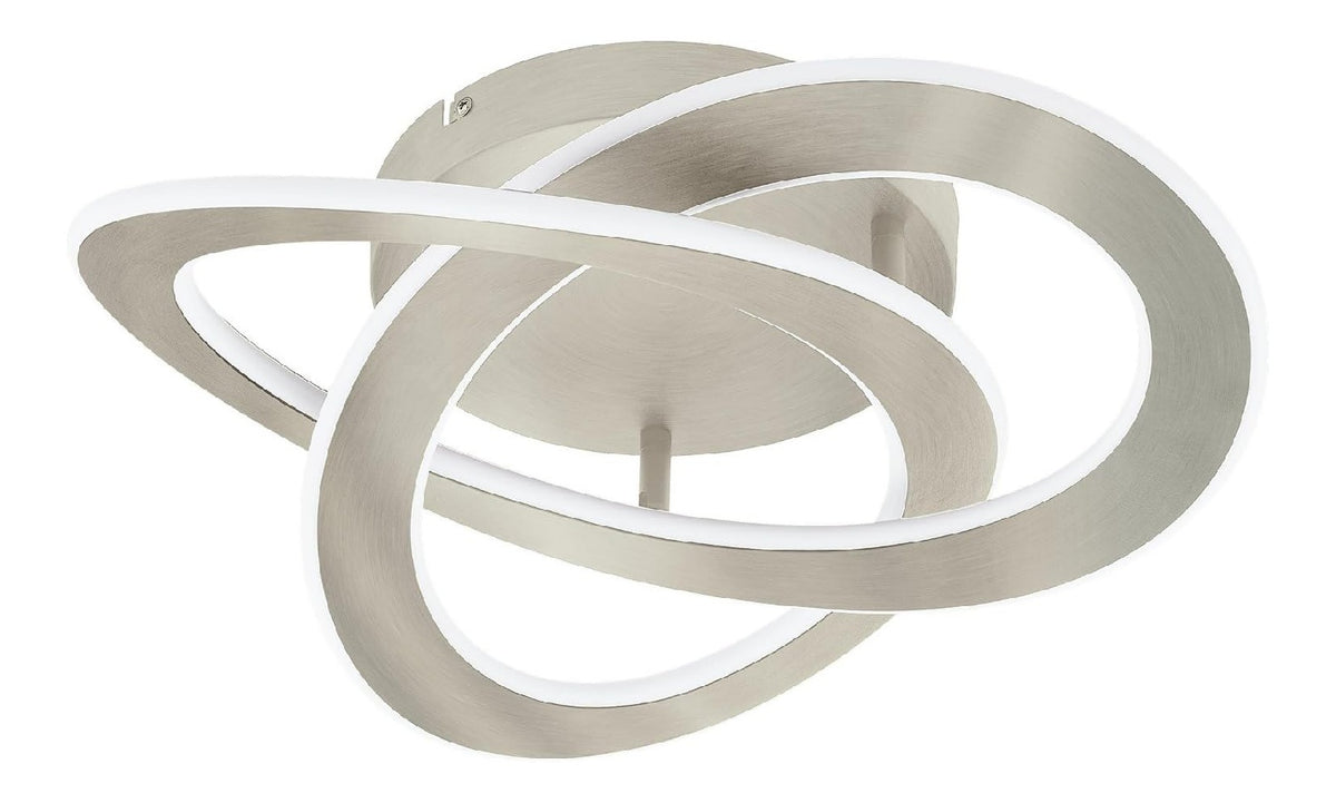 Plafonnier Blanc et Argente aux lignes epurees avec eclairage confortable C9-5233