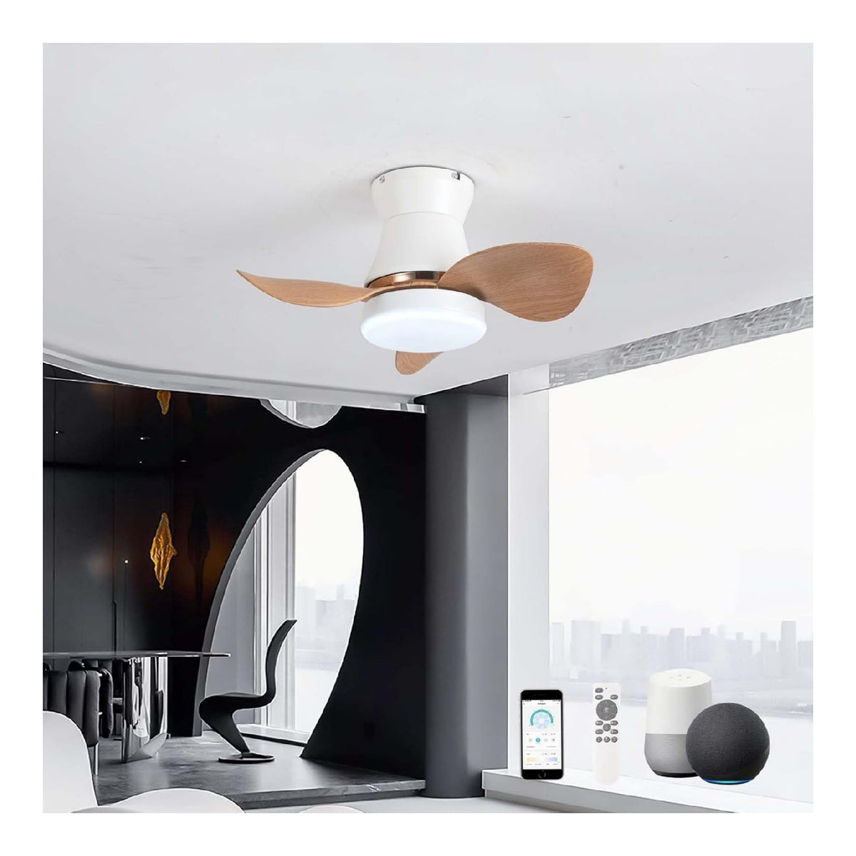 Lustre Blanc et Ambre a presence elegante et lumiere agreable 3000K