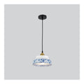 Luminaire Blanc et Bleu a silhouette graphique de type suspension 40 W E27