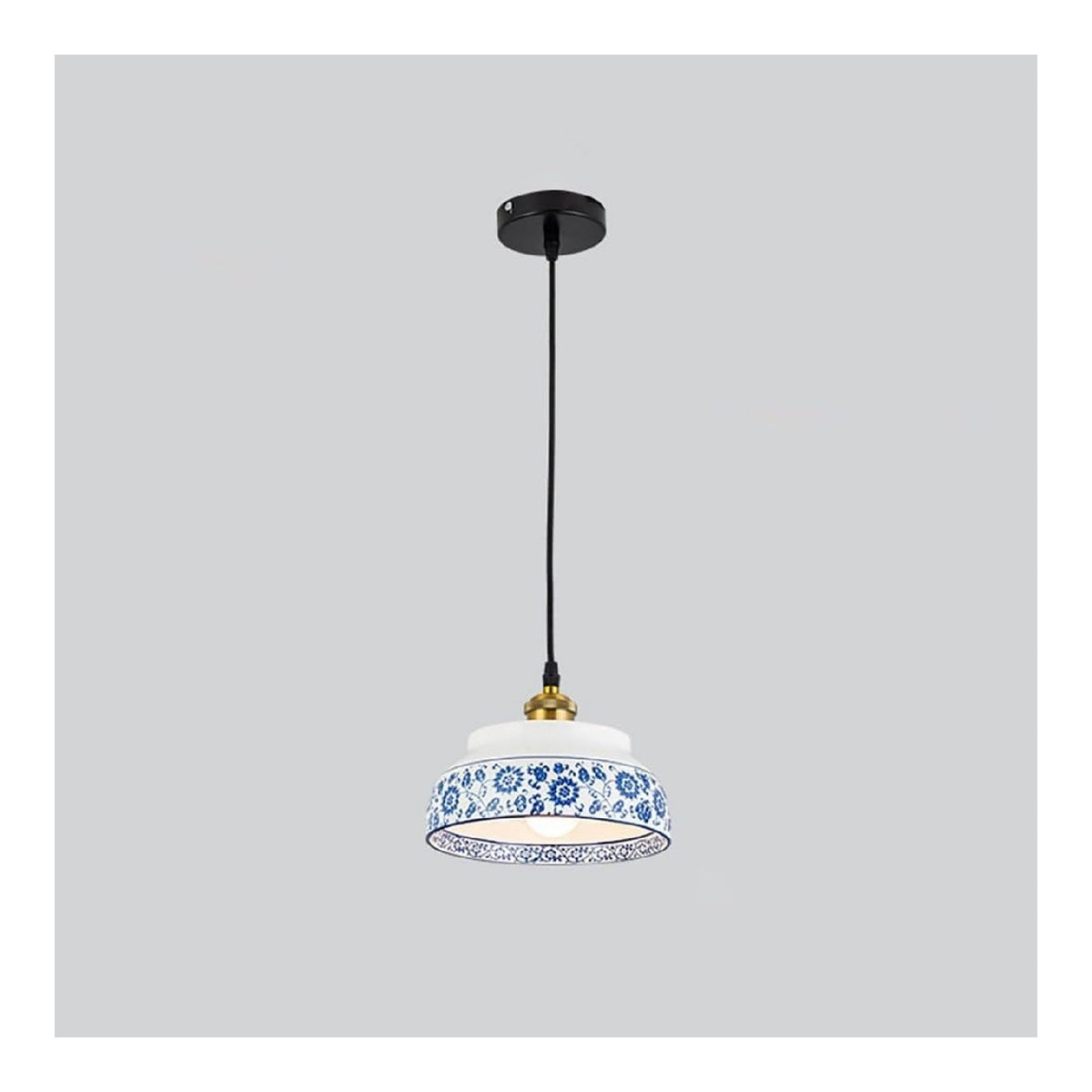 Luminaire Blanc et Bleu a silhouette graphique de type suspension 40 W E27