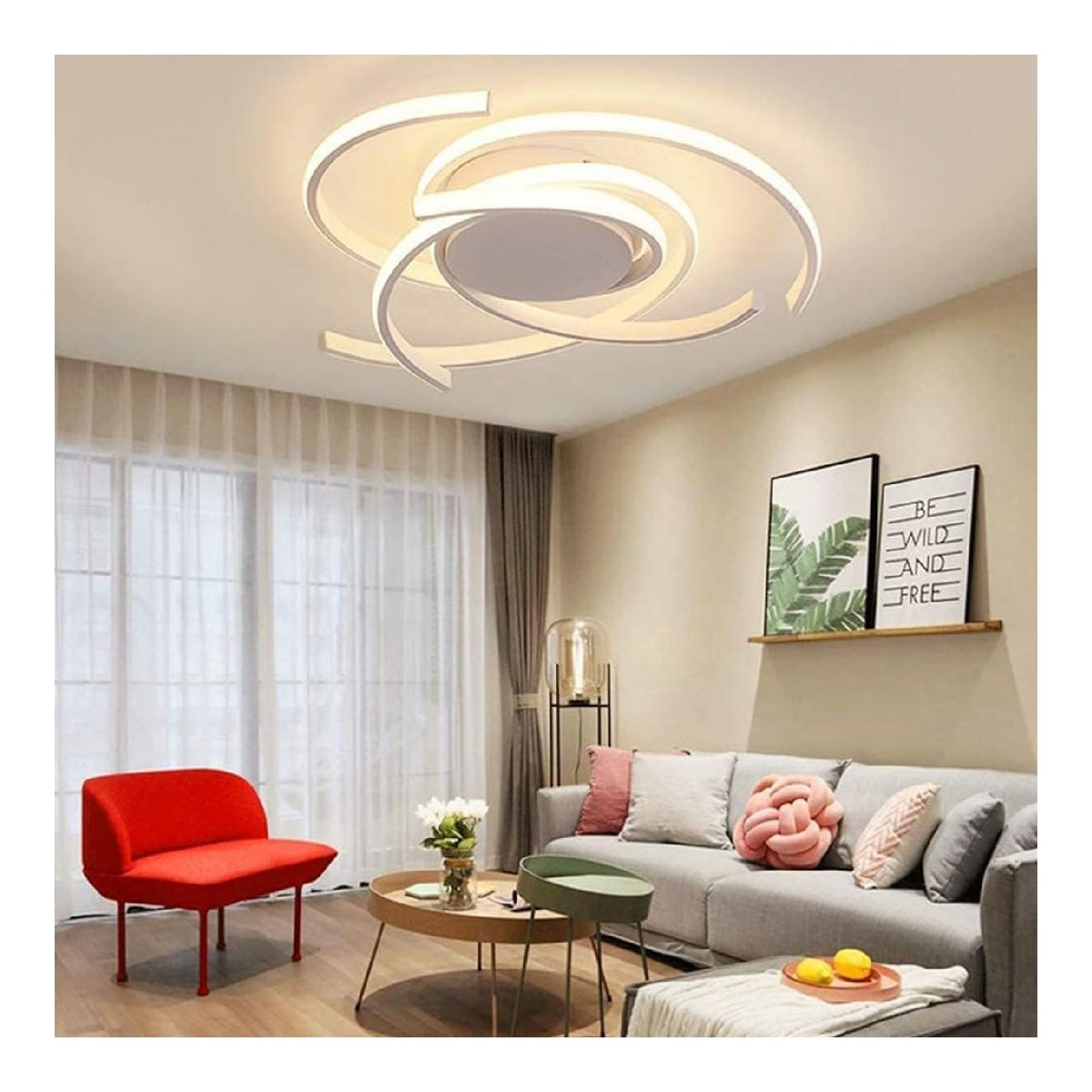 Eclairage Noir et Blanc contemporain en version plafonnier 72W 6500K