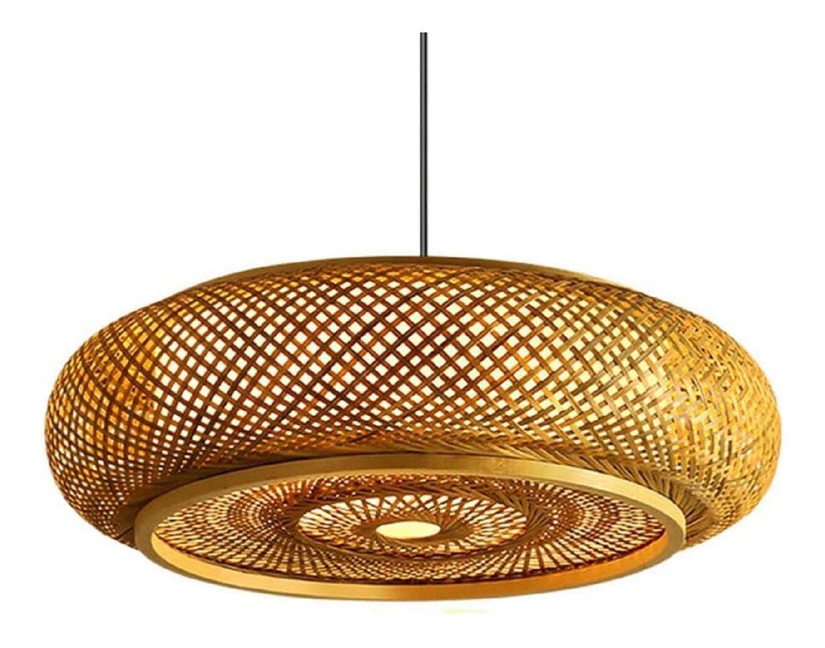 Suspension Ambre et Rouge aux lignes epurees avec eclairage confortable 60 W E27