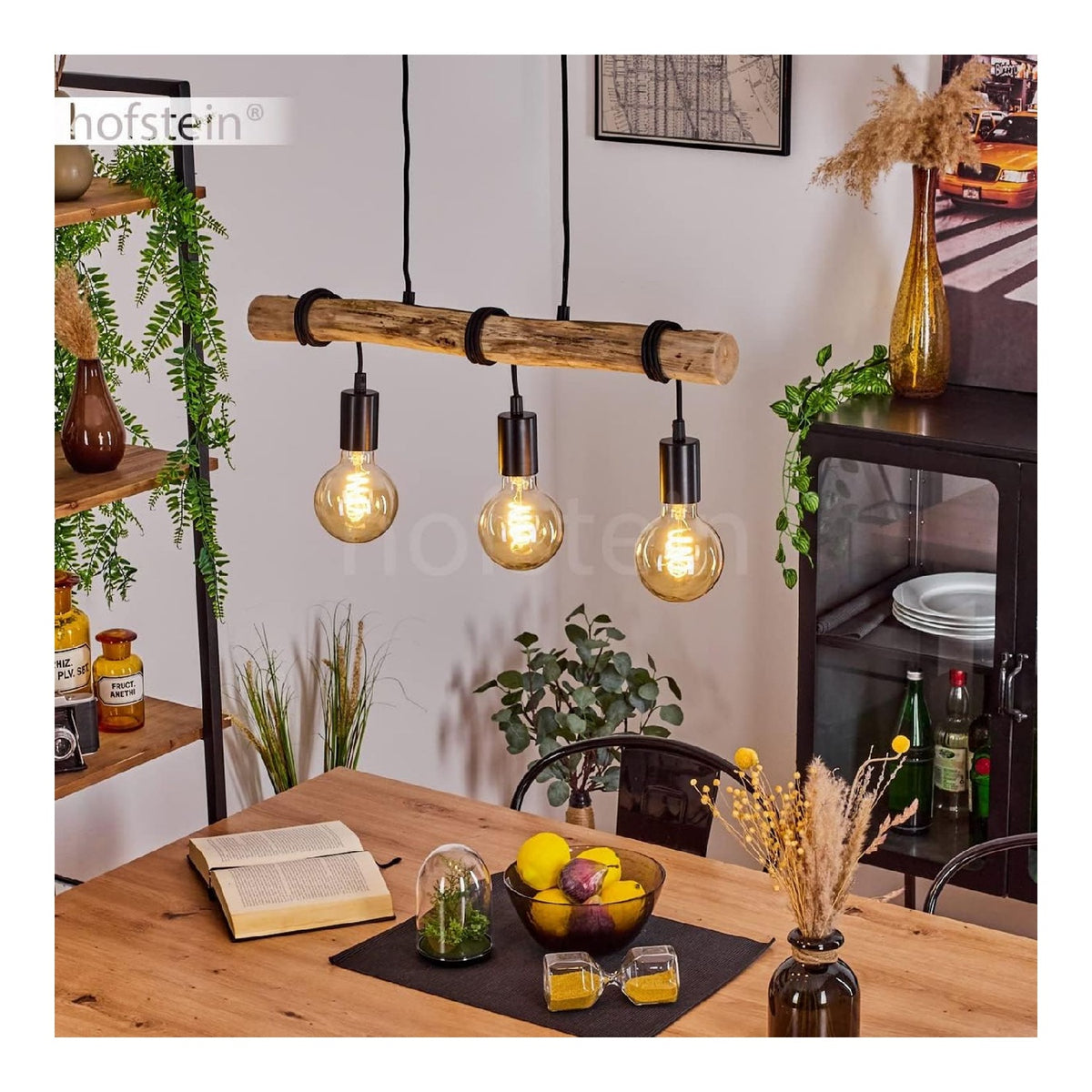 Solution lumineuse Noir et Ambre au dessin sobre en format suspension IP20 E27